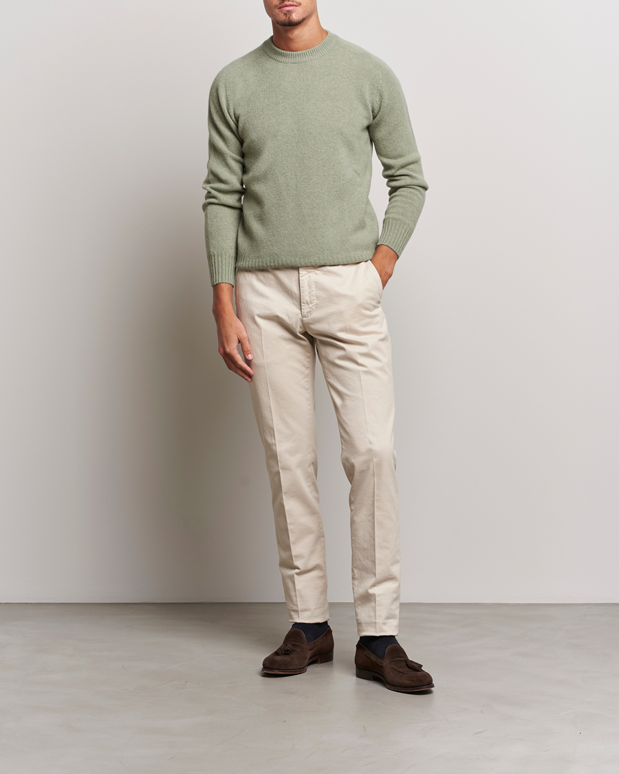 Homme | Pantalons | Incotex | Slim Fit Cotton Stretch Chinos Off White