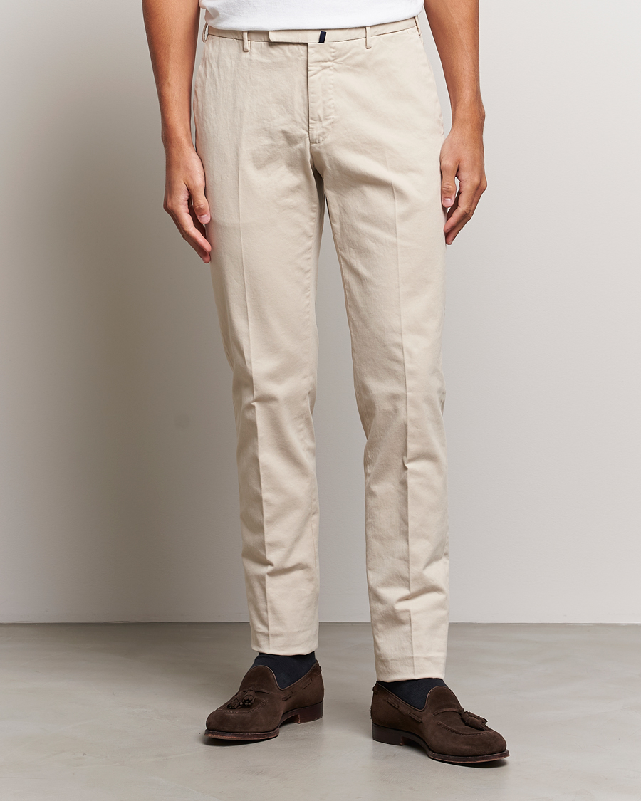Homme | Pantalons | Incotex | Slim Fit Cotton Stretch Chinos Off White
