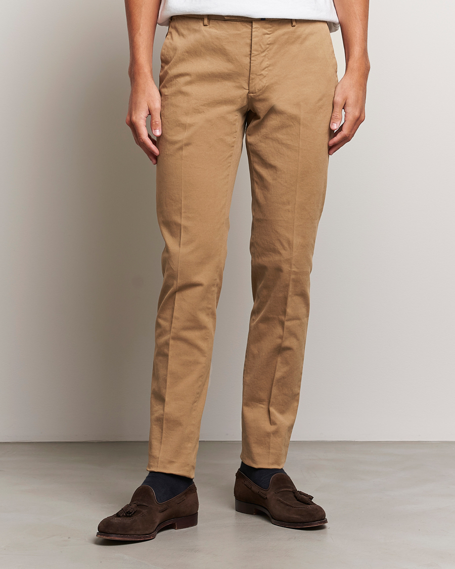 Homme | Pantalons | Incotex | Slim Fit Cotton Stretch Chinos Beige