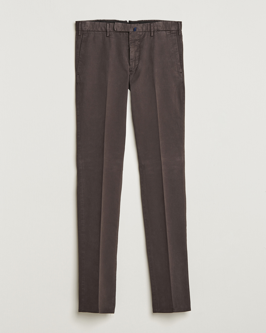 Homme | Pantalons | Incotex | Slim Fit Cotton Stretch Chinos Dark Brown