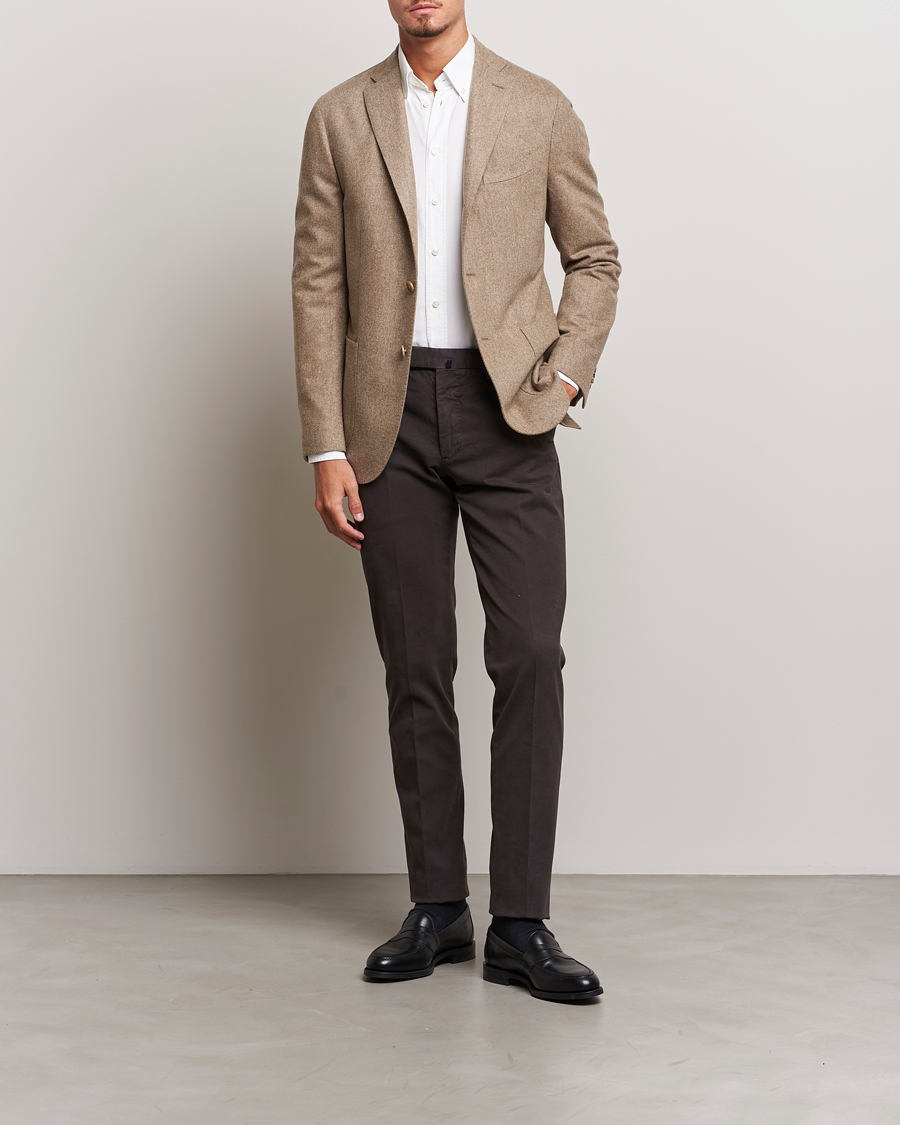 Homme | Pantalons | Incotex | Slim Fit Cotton Stretch Chinos Dark Brown