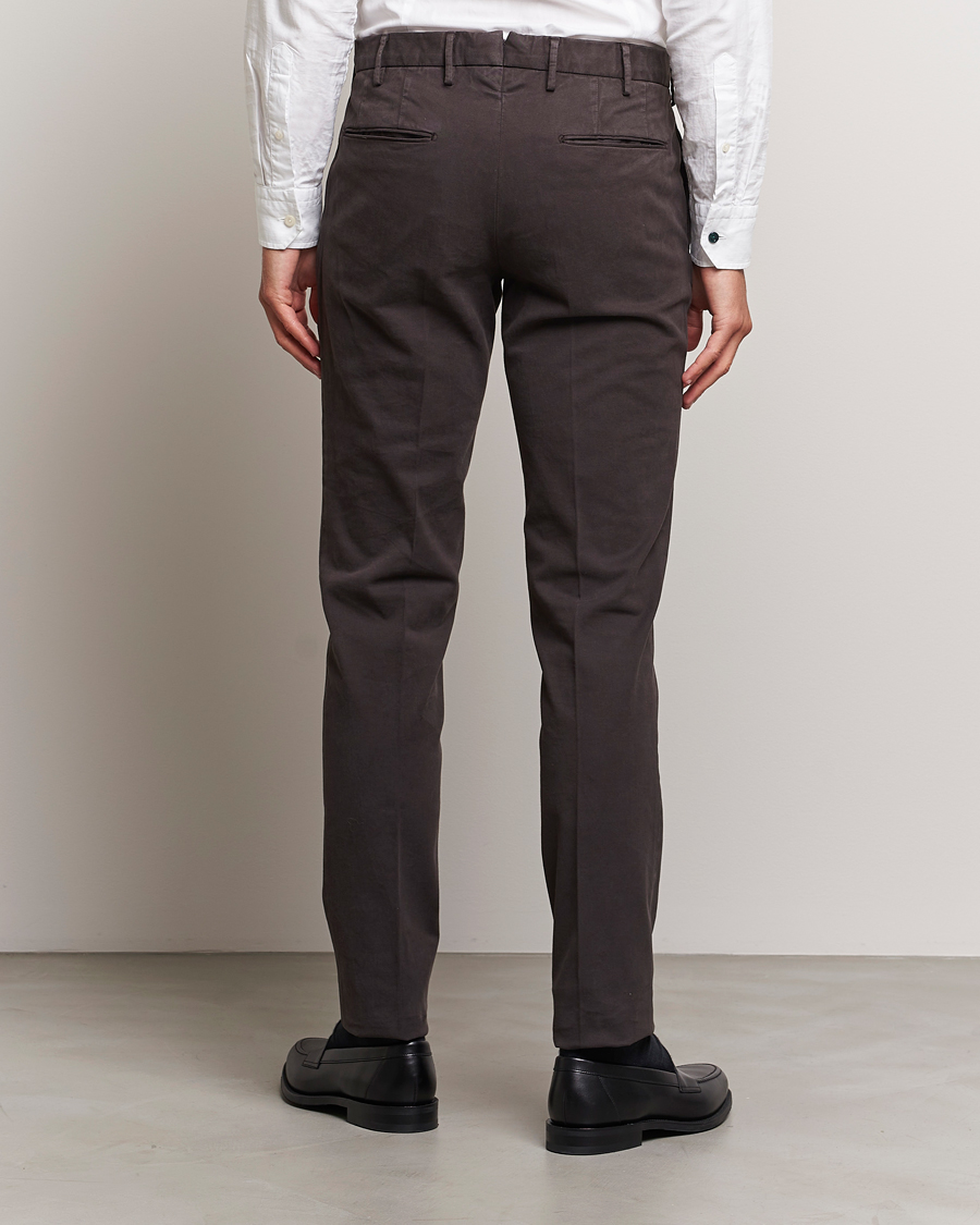 Homme | Pantalons | Incotex | Slim Fit Cotton Stretch Chinos Dark Brown