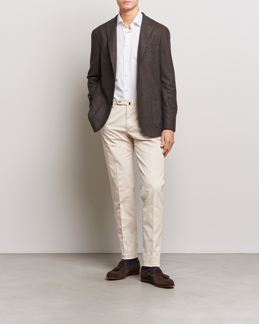 Homme | Pantalons | Incotex | Regular Fit Cotton Chinos Off White