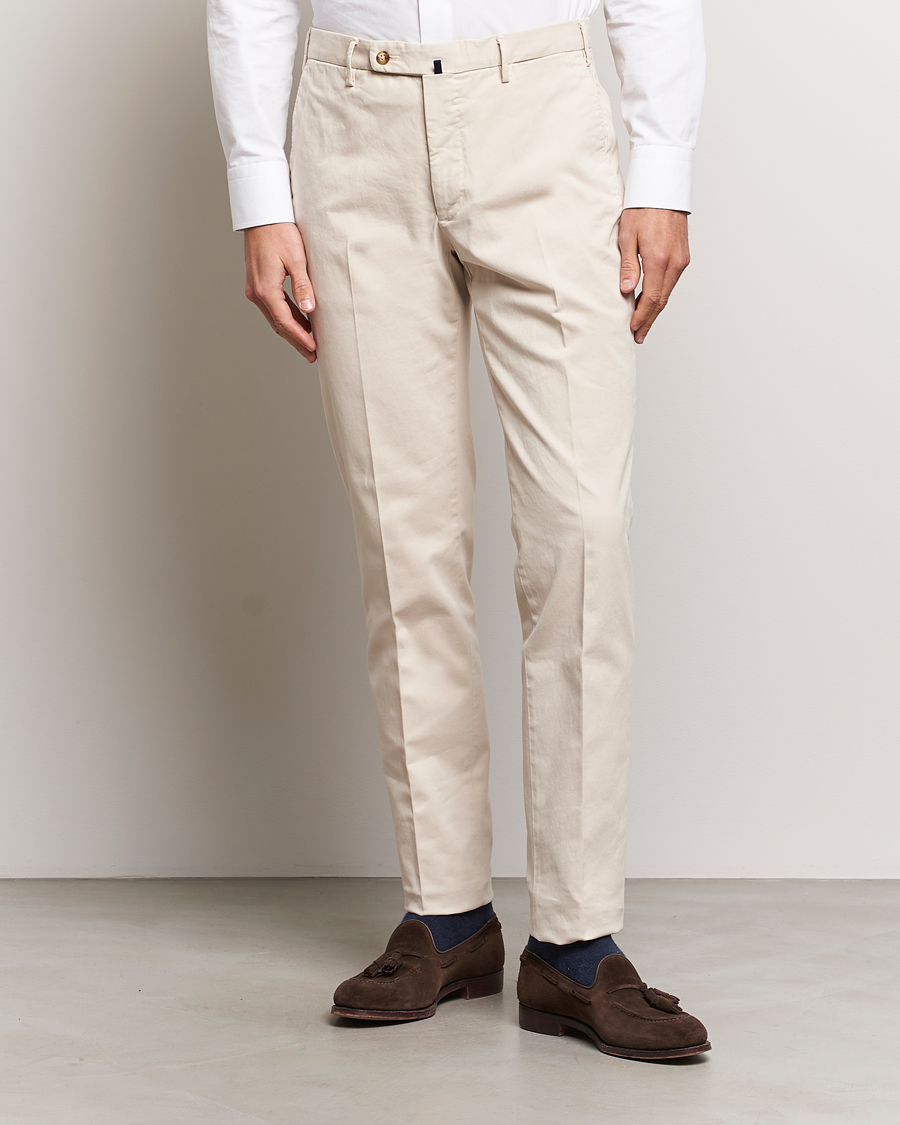 Homme | Pantalons | Incotex | Regular Fit Cotton Chinos Off White