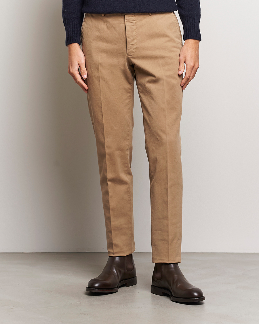 Homme | Pantalons | Incotex | Regular Fit Cotton Chinos Beige
