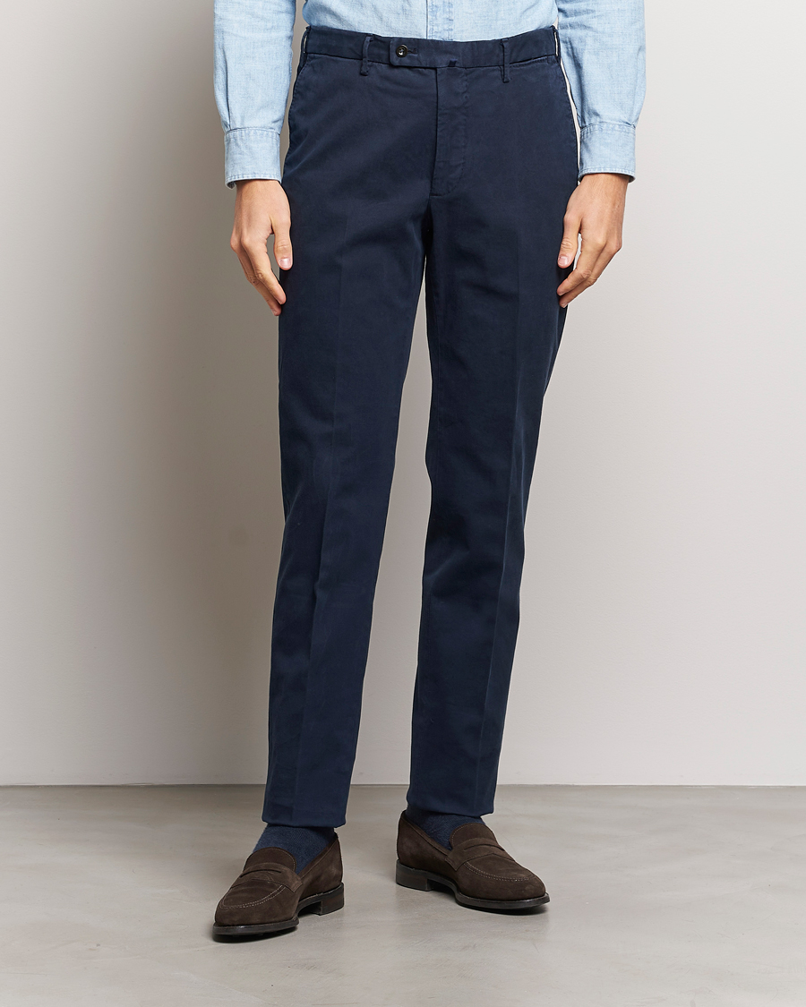 Homme | Pantalons | Incotex | Regular Fit Cotton Chinos Navy