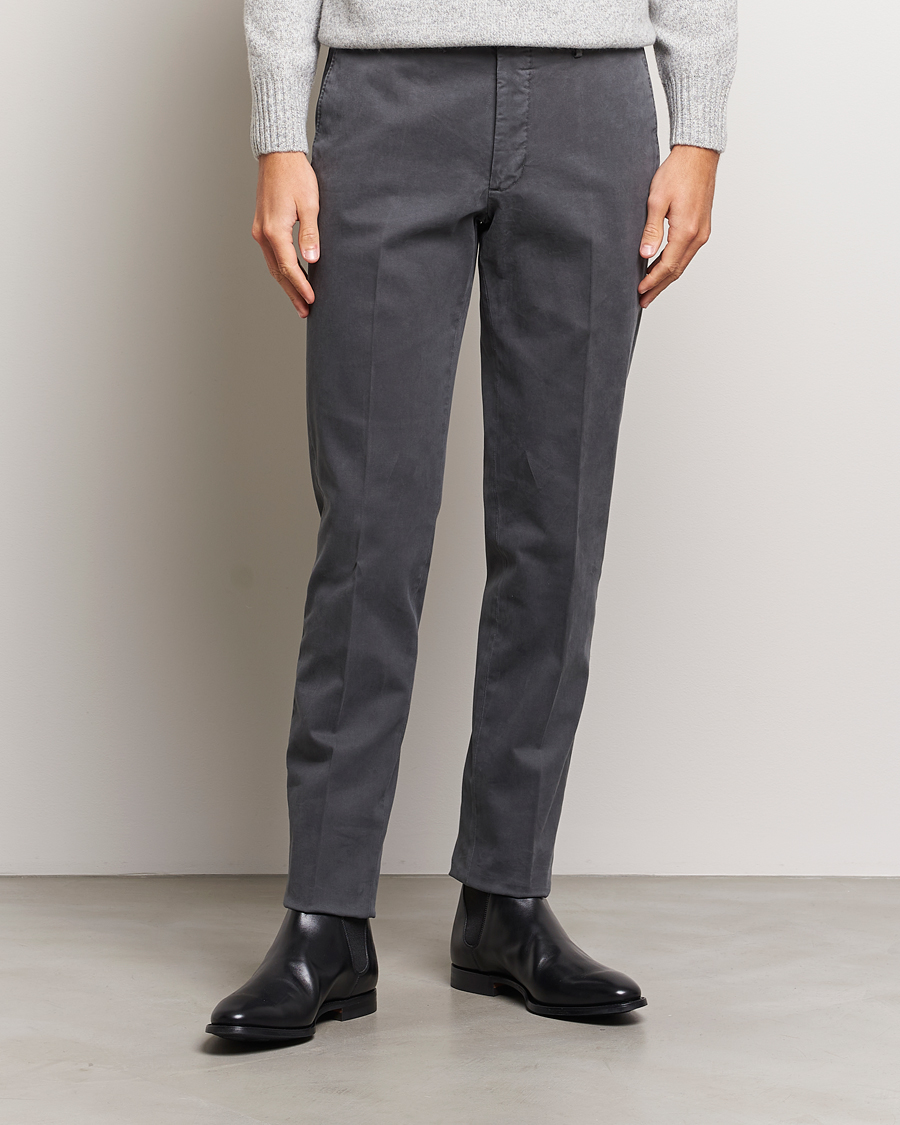 Homme | Pantalons | Incotex | Regular Fit Cotton Chinos Dark Grey