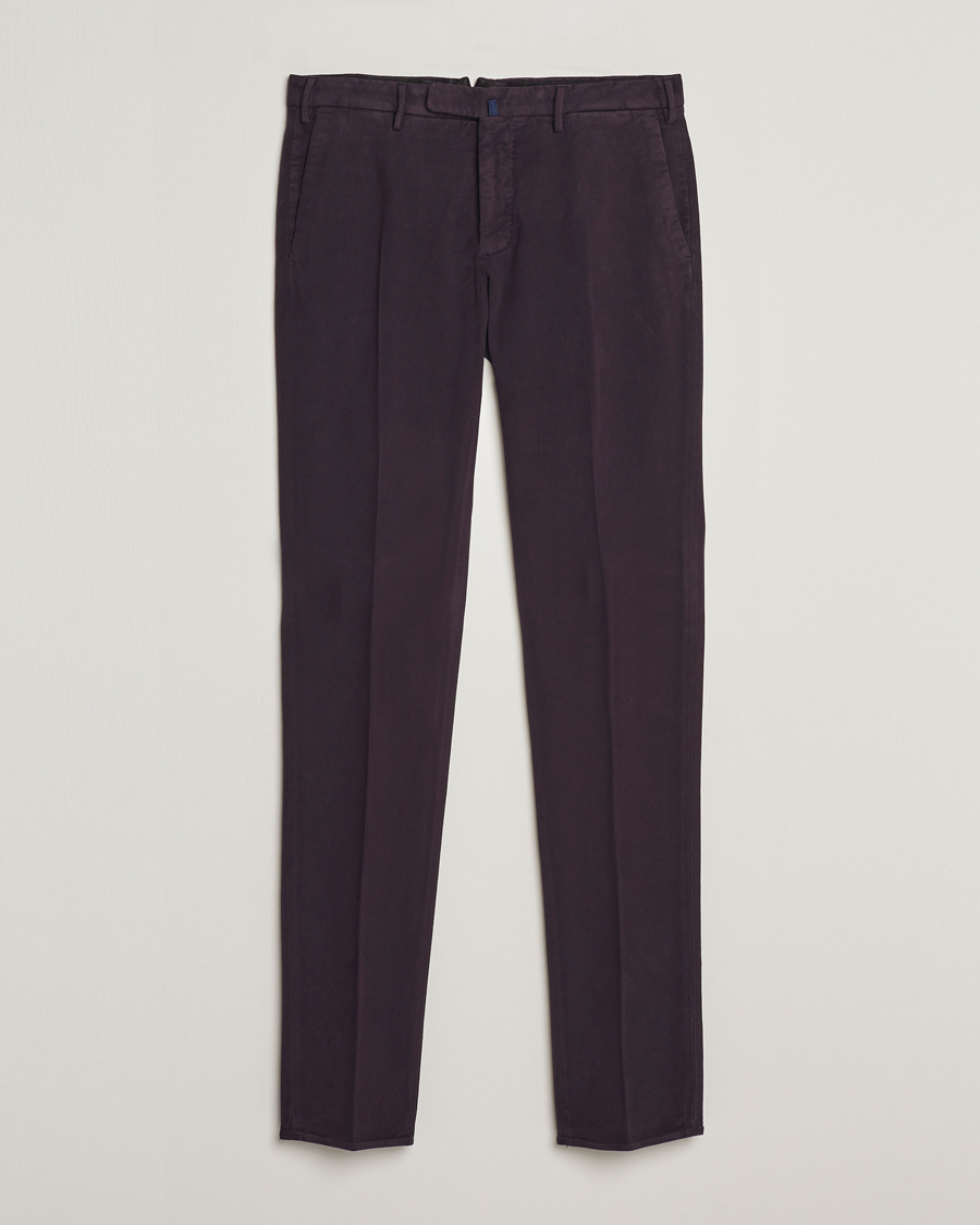 Homme | Pantalons | Incotex | Slim Fit Luxury Moleskine Trousers Burgundy