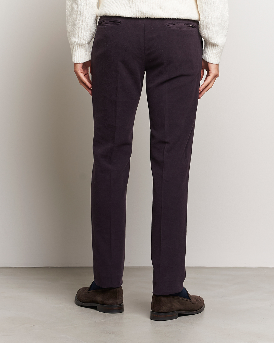 Homme | Pantalons | Incotex | Slim Fit Luxury Moleskine Trousers Burgundy