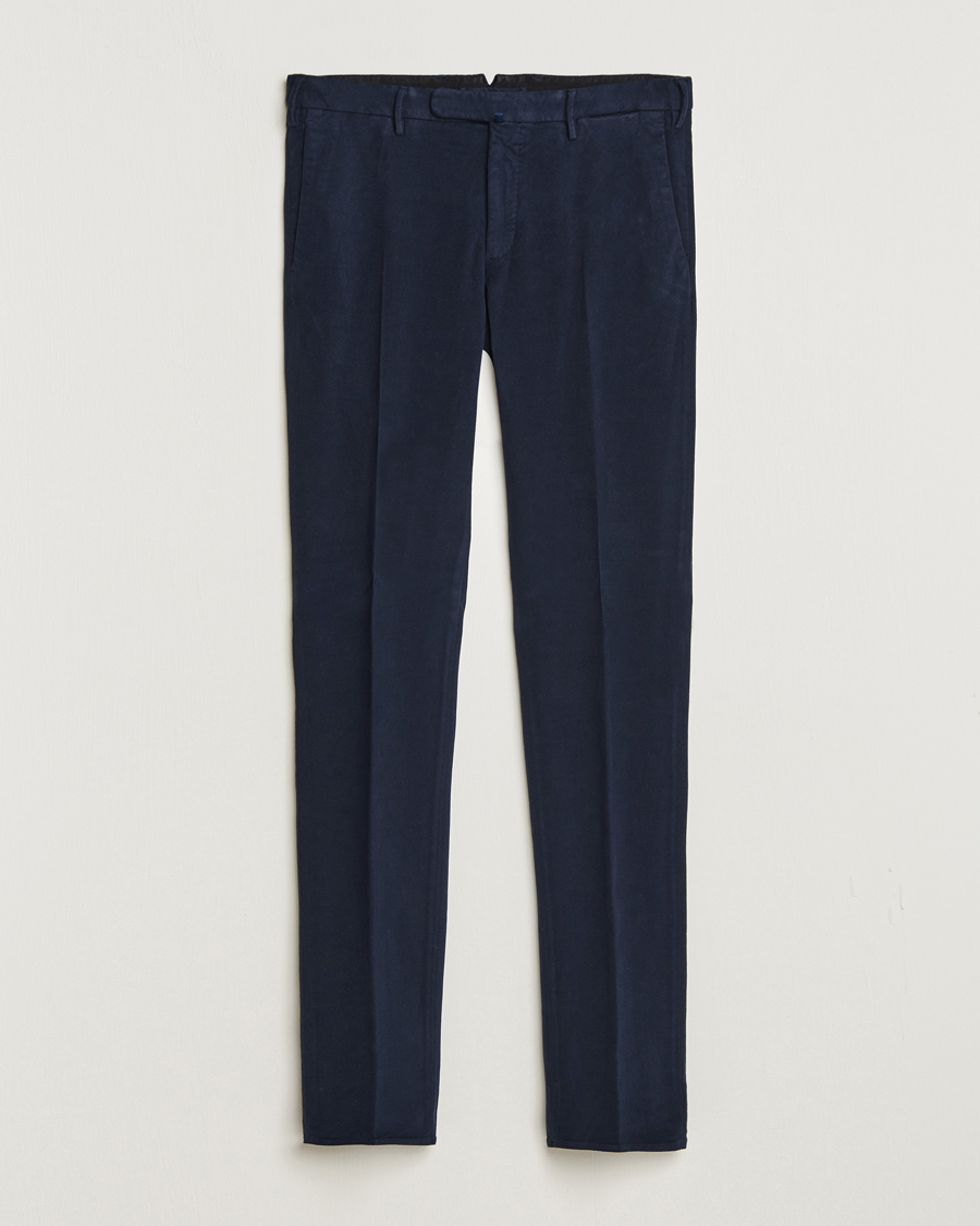 Homme | Pantalons | Incotex | Slim Fit Luxury Moleskine Trousers Navy