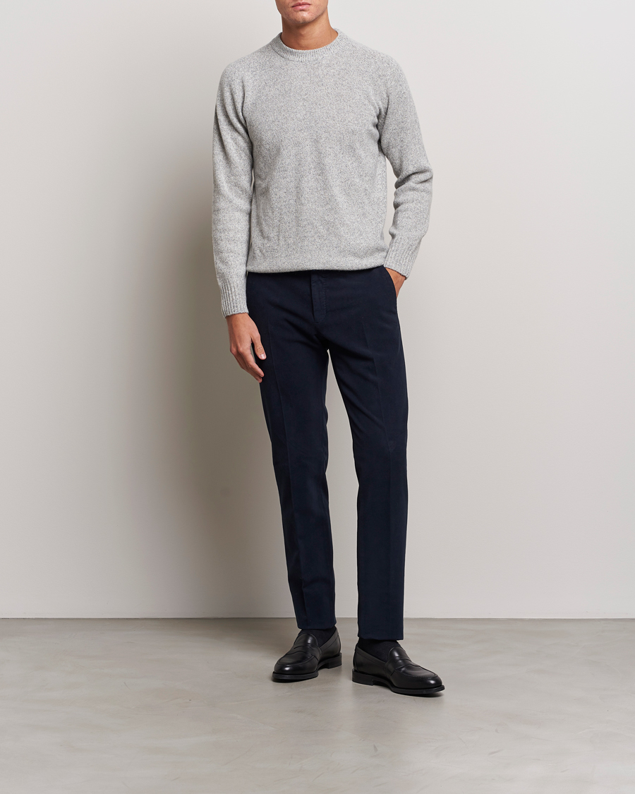 Homme | Pantalons | Incotex | Slim Fit Luxury Moleskine Trousers Navy