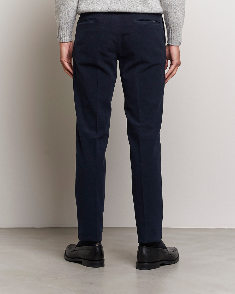 Homme | Pantalons | Incotex | Slim Fit Luxury Moleskine Trousers Navy