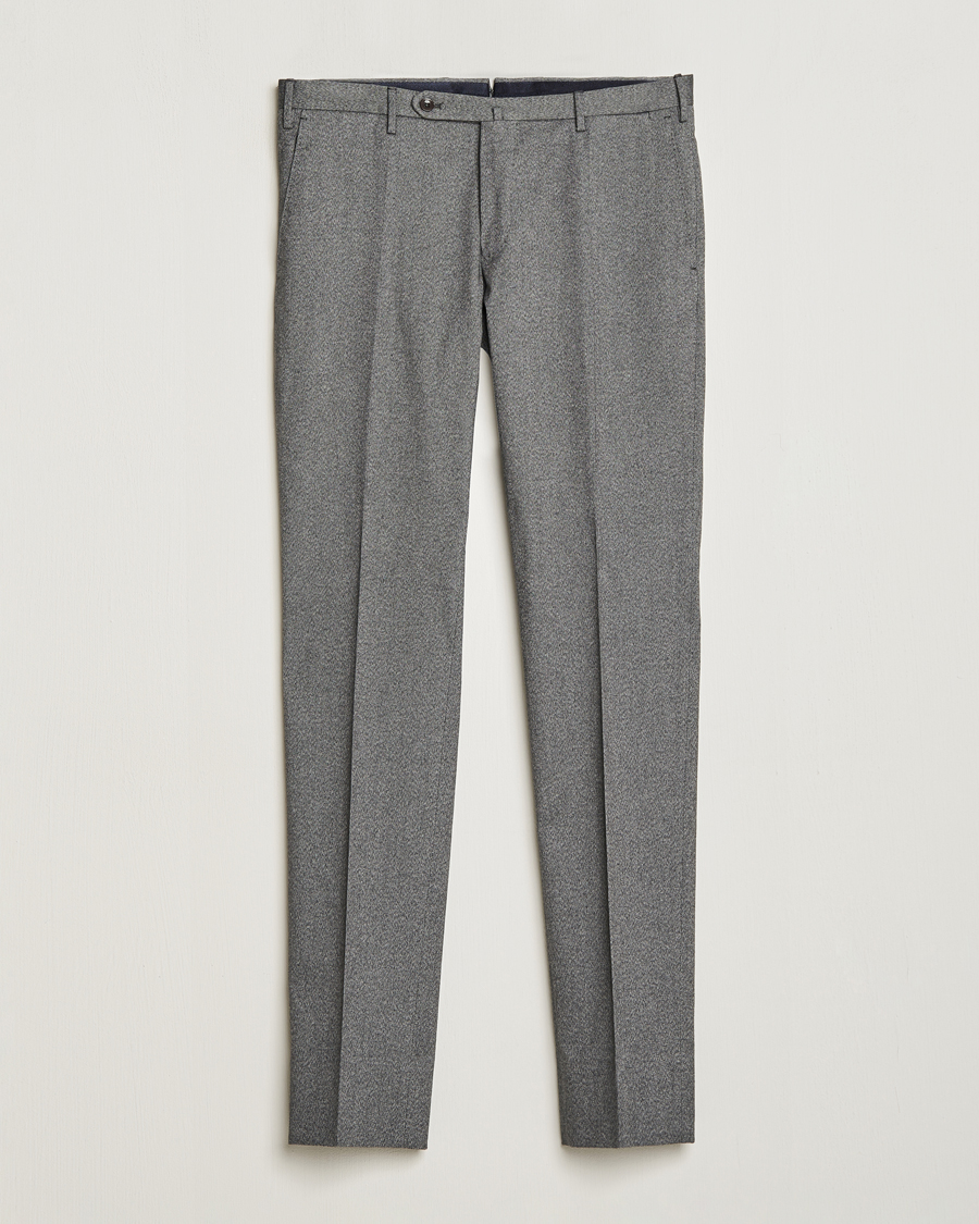 Homme | Pantalons | Incotex | Slim Fit Cotton Trousers Grey Melange