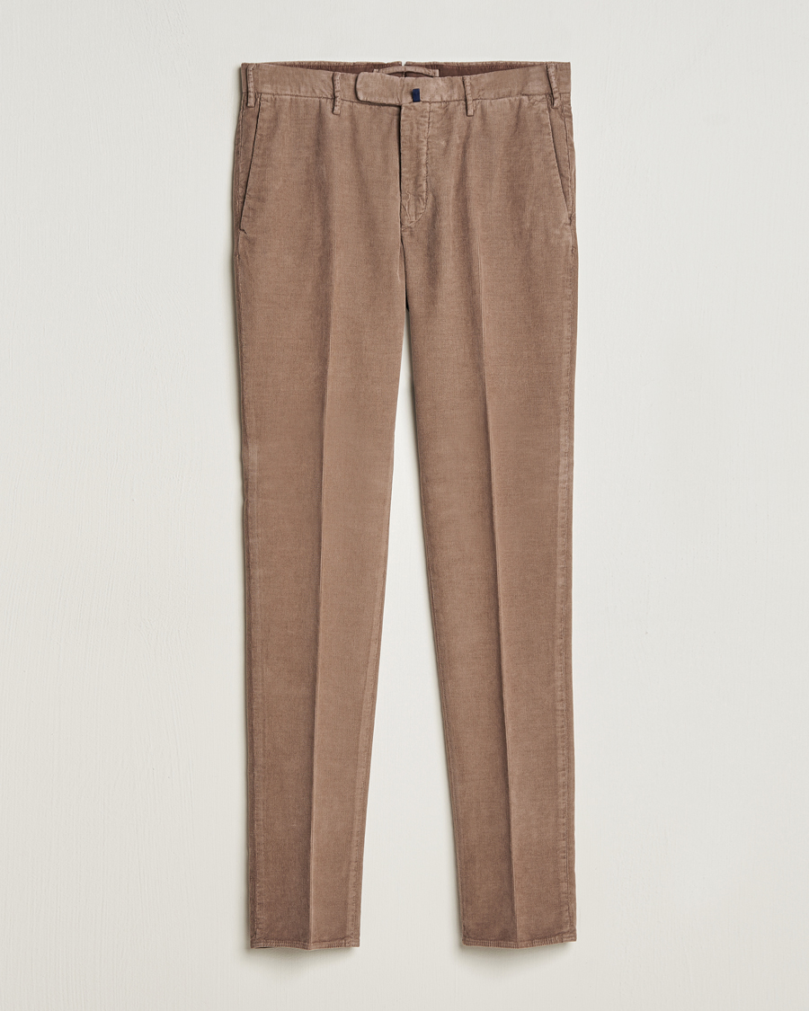 Homme | Pantalons | Incotex | Slim Fit Soft Corduroy Trousers Taupe