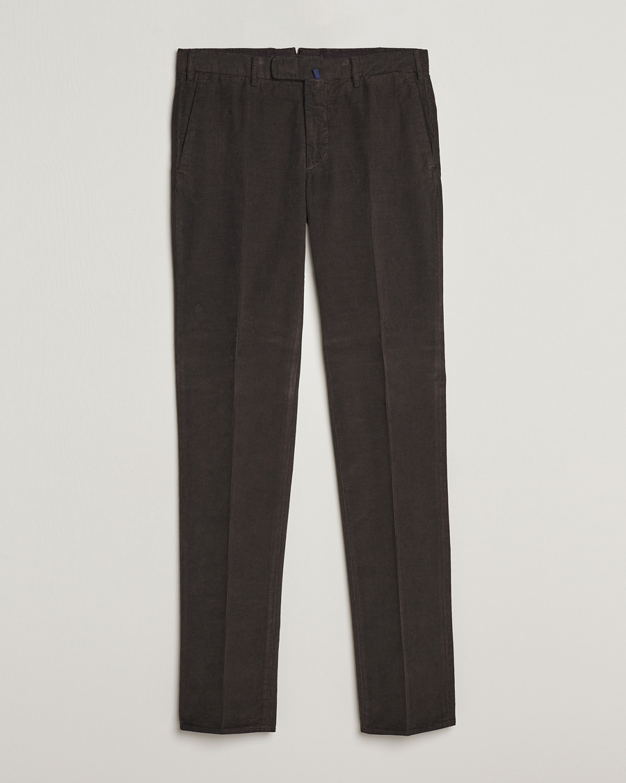Homme | Pantalons | Incotex | Slim Fit Soft Corduroy Trousers Dark Brown