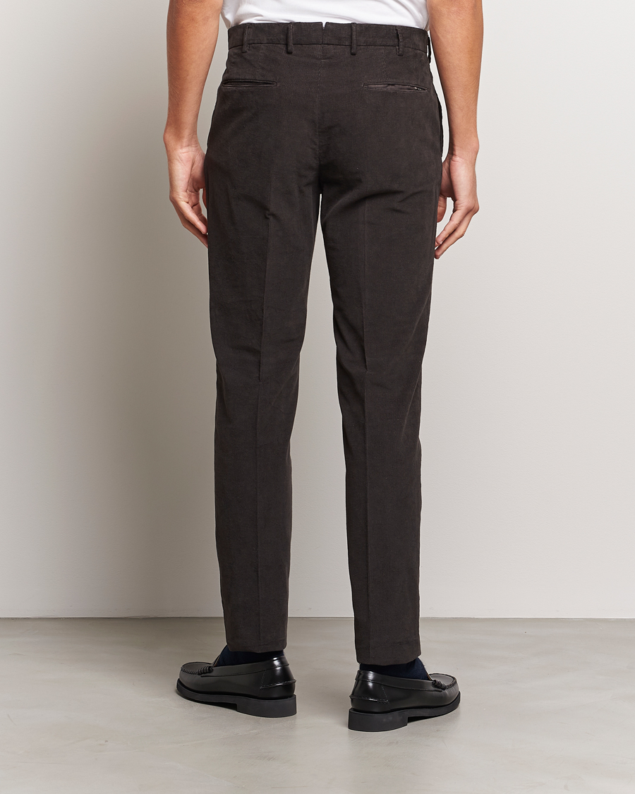 Homme | Pantalons | Incotex | Slim Fit Soft Corduroy Trousers Dark Brown
