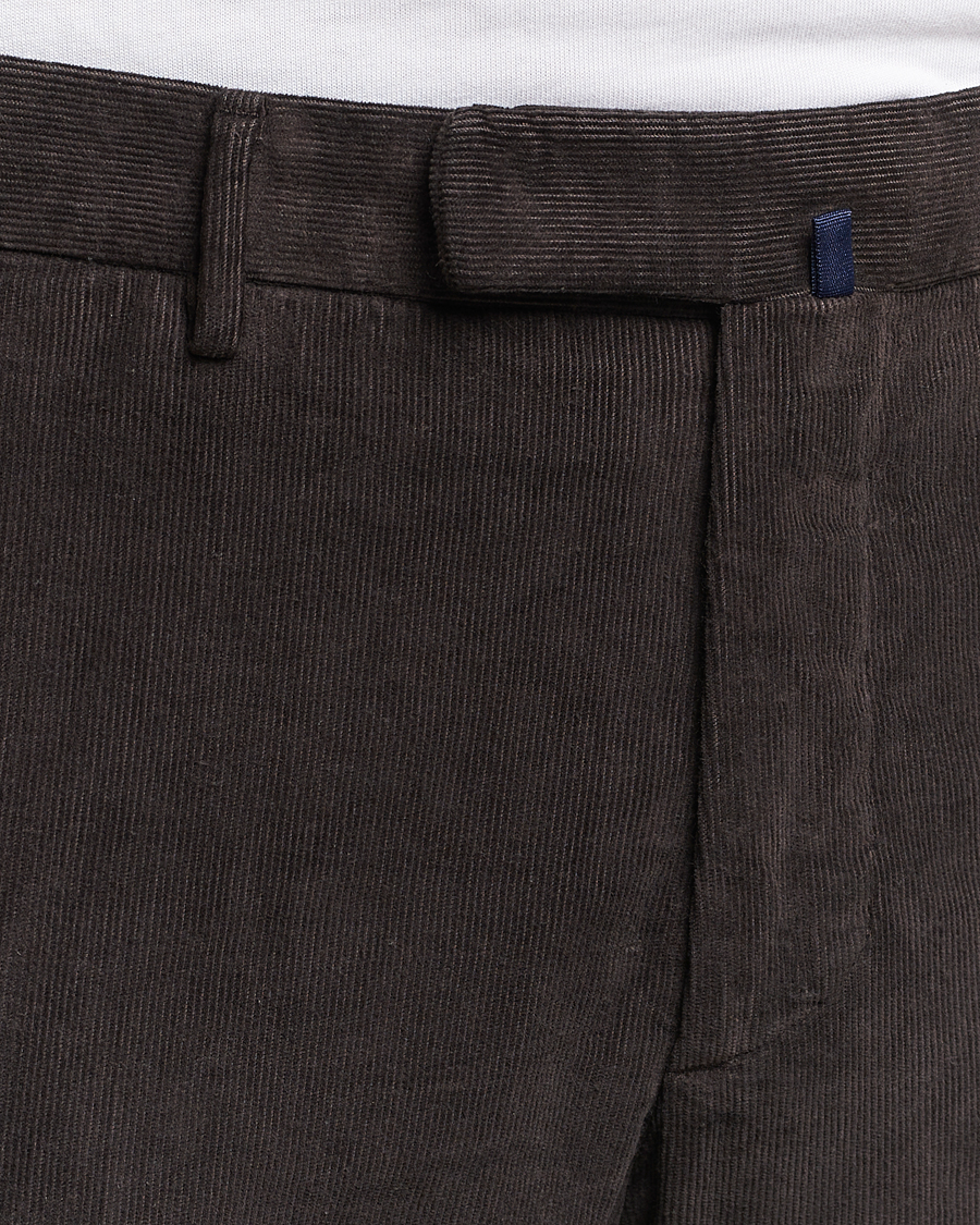 Homme | Pantalons | Incotex | Slim Fit Soft Corduroy Trousers Dark Brown
