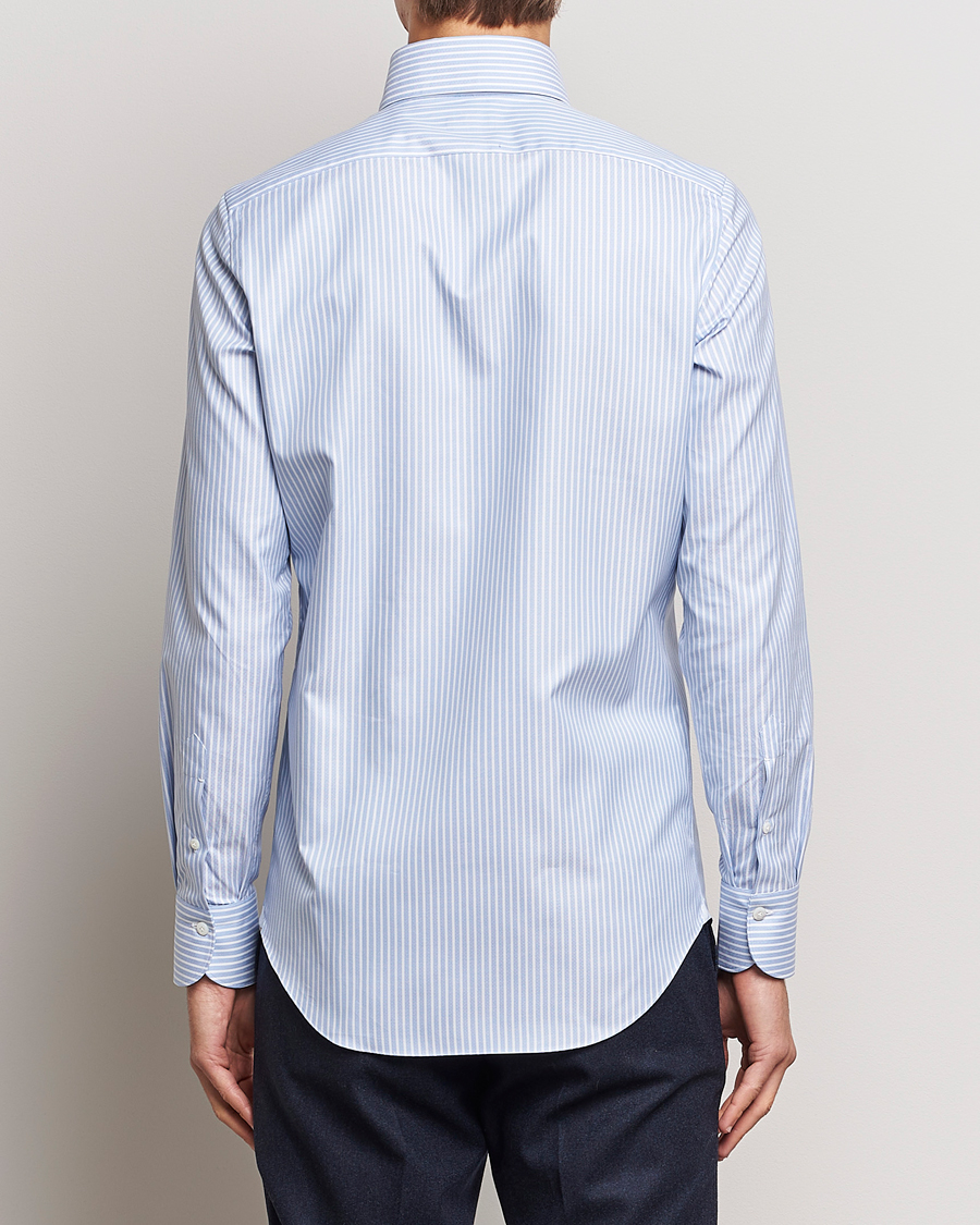 Homme | Chemises | Finamore Napoli | Milano Slim Oxford Button Down Shirt Blue Stripe