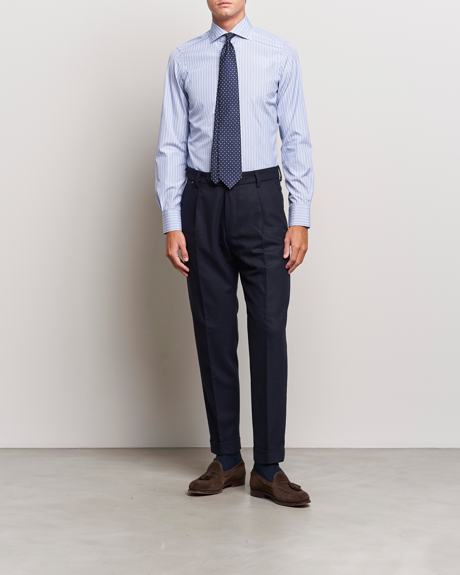 Homme | Chemises | Finamore Napoli | Milano Slim Giza 170 Dress Shirt Light Blue