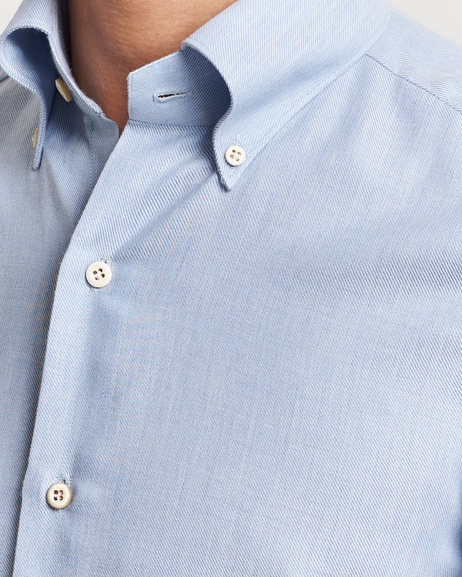 Homme | Chemises | Finamore Napoli | Milano Slim Cashmere BD Shirt Light Blue