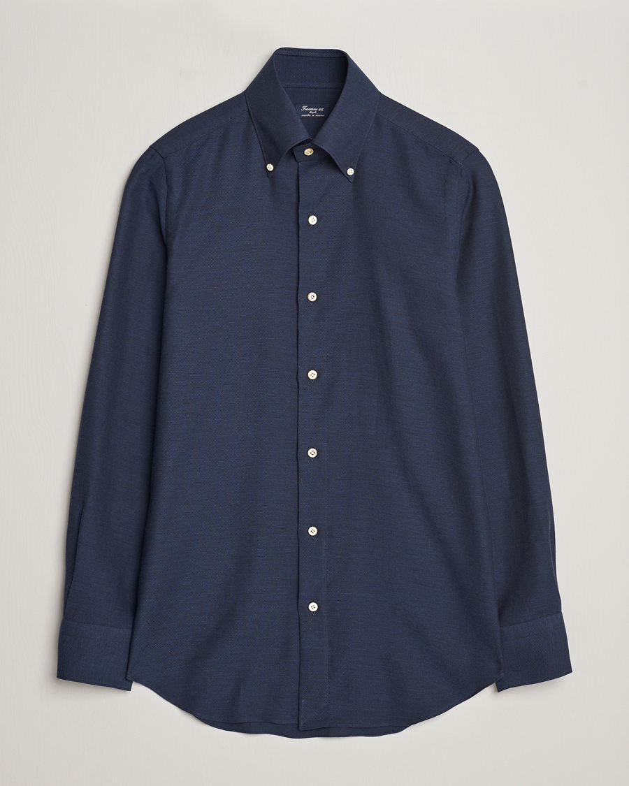 Homme | Chemises | Finamore Napoli | Milano Slim Cashmere BD Shirt Navy