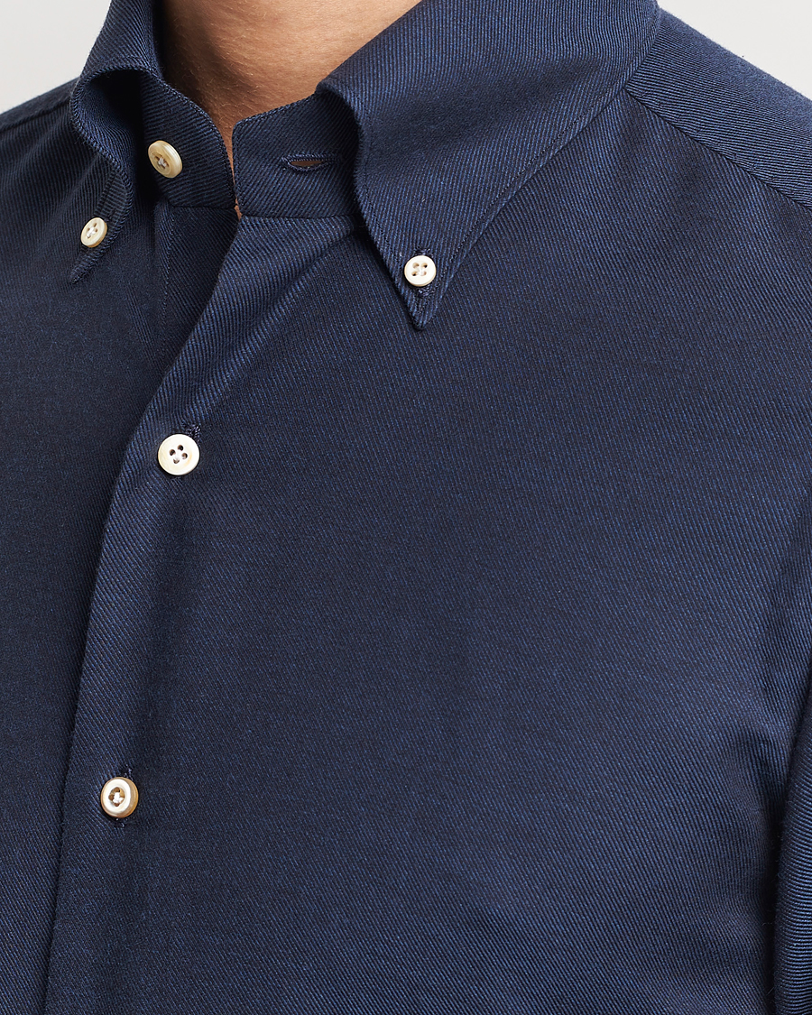 Homme | Chemises | Finamore Napoli | Milano Slim Cashmere BD Shirt Navy