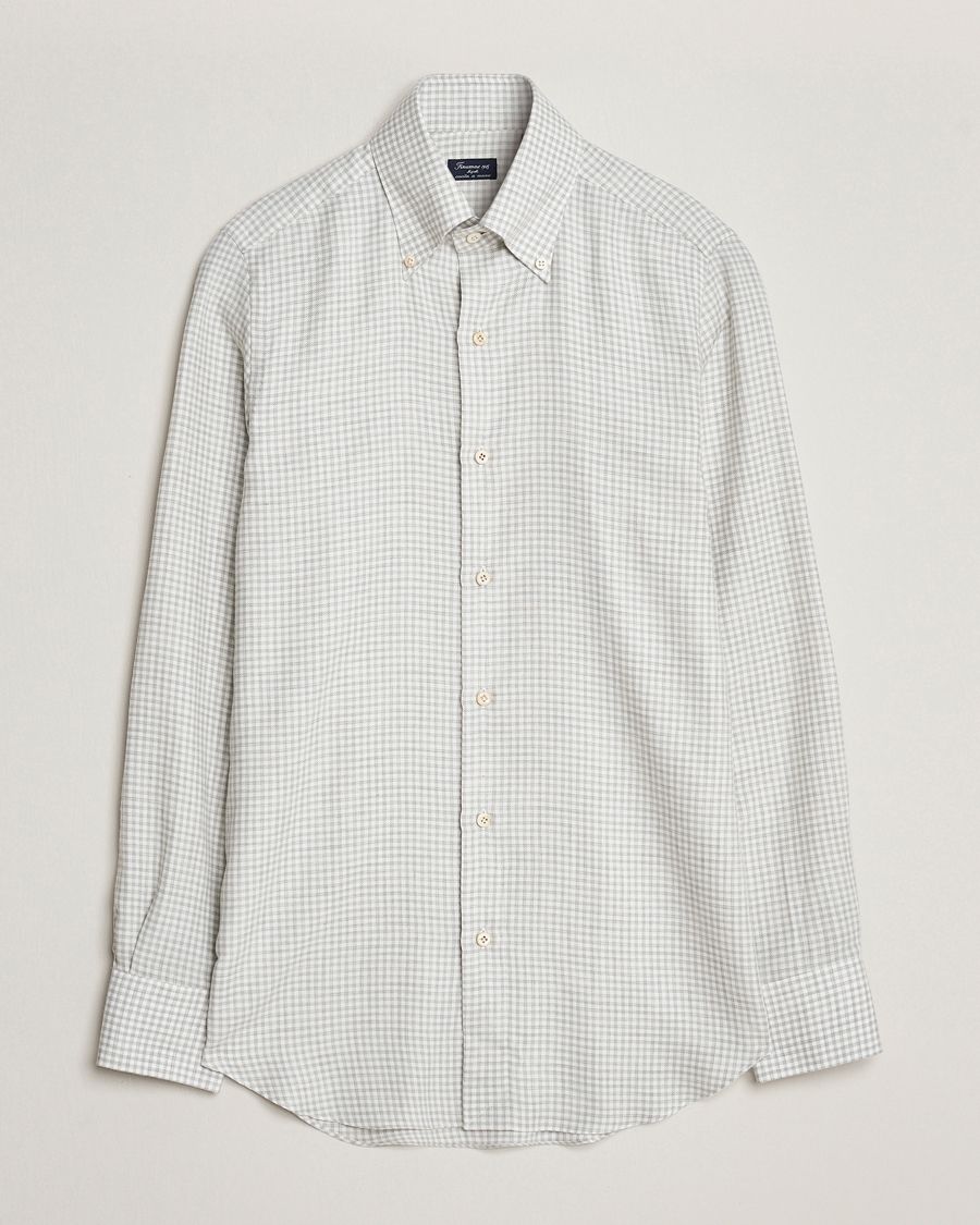 Homme | Chemises | Finamore Napoli | Milano Slim Cashmere BD Shirt Light Grey