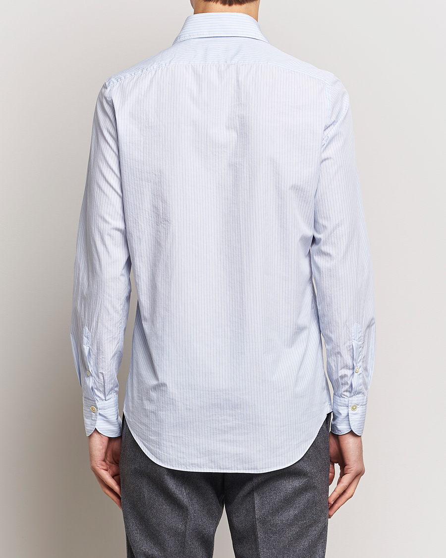 Homme | Chemises | Finamore Napoli | Milano Slim Washed Dress Shirt Blue Stripe