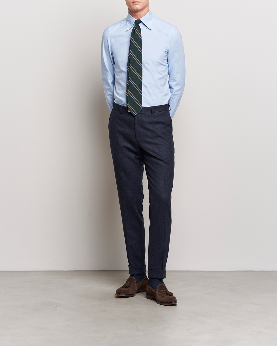 Homme | Chemises | Finamore Napoli | Tokyo Slim Oxford Button Down Shirt Light Blue