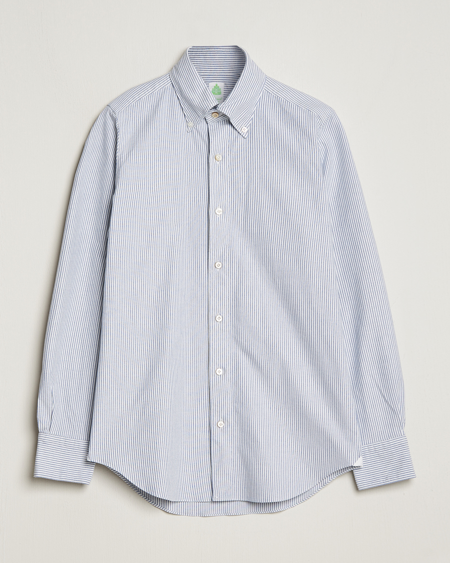 Homme | Chemises | Finamore Napoli | Tokyo Slim Oxford Button Down Shirt Blue Stripe