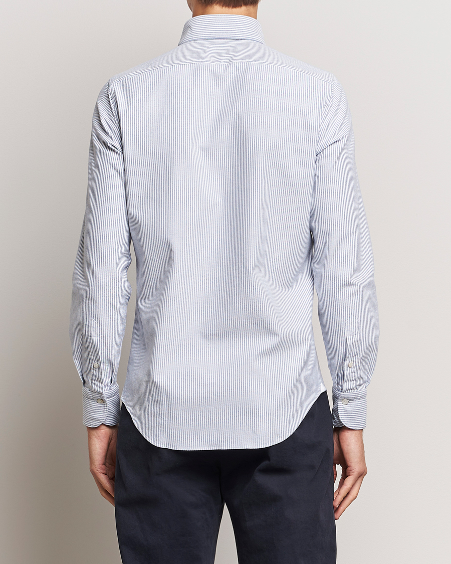 Homme | Chemises | Finamore Napoli | Tokyo Slim Oxford Button Down Shirt Blue Stripe