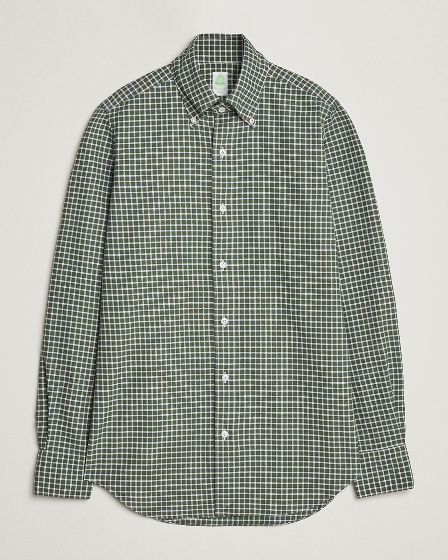 Homme | Chemises | Finamore Napoli | Tokyo Slim Oxford Button Down Shirt Green Check