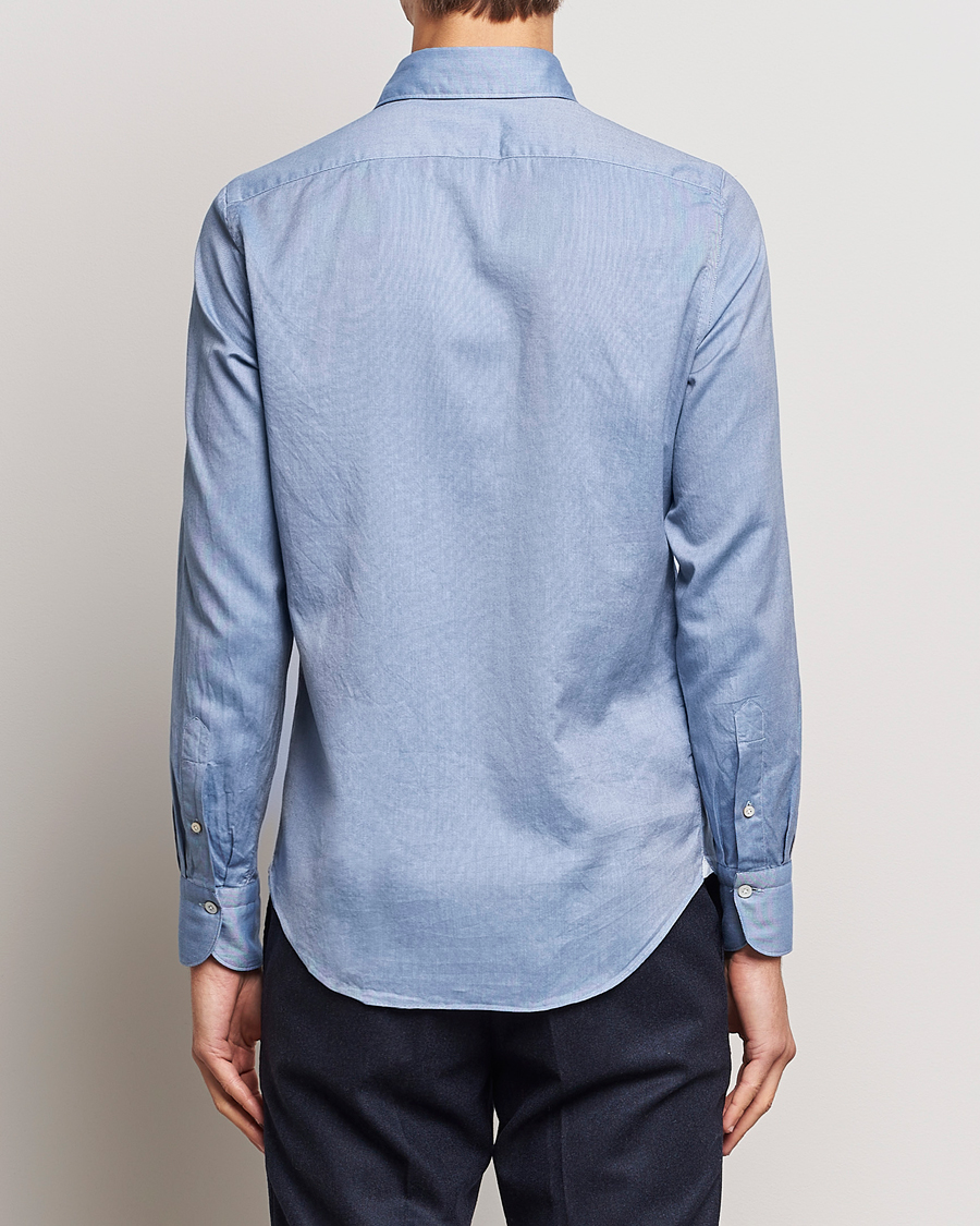 Homme | Chemises | Finamore Napoli | Tokyo Slim Flannel Shirt Light Blue