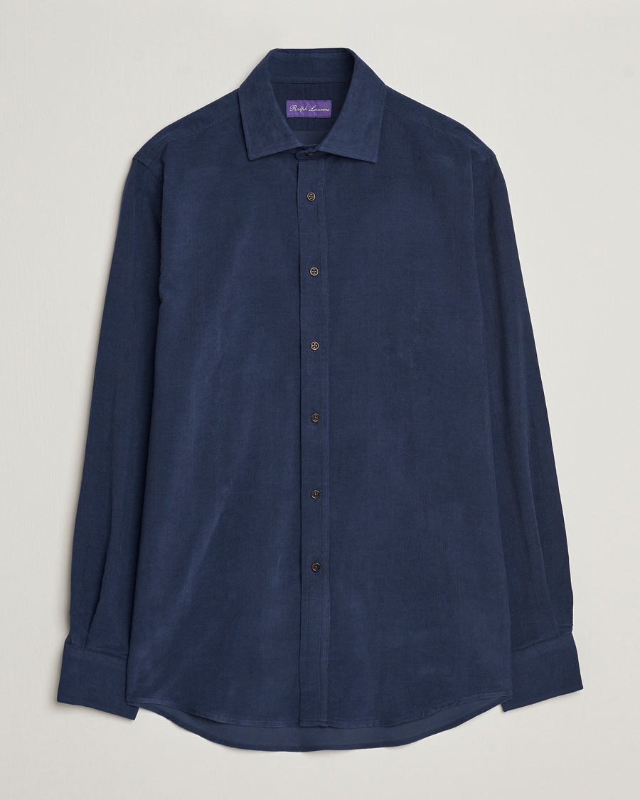 Homme | Chemises | Ralph Lauren Purple Label | Cotton/Cashmere Corduroy Shirt Navy
