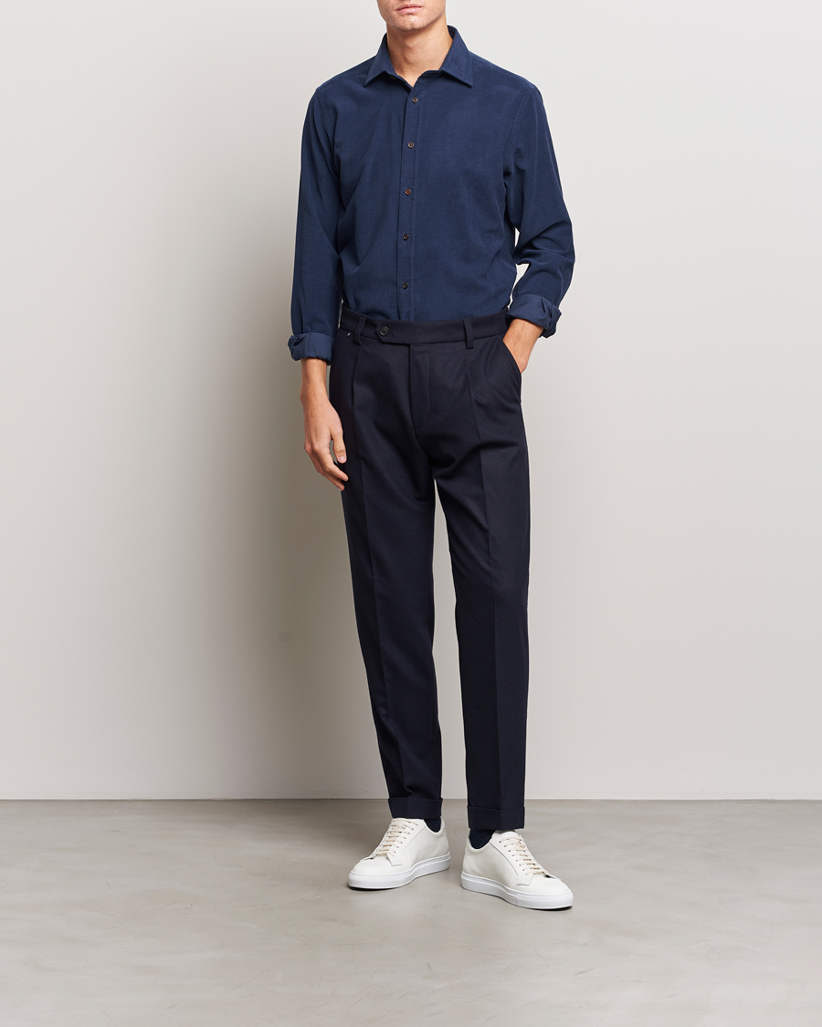 Homme | Chemises | Ralph Lauren Purple Label | Cotton/Cashmere Corduroy Shirt Navy