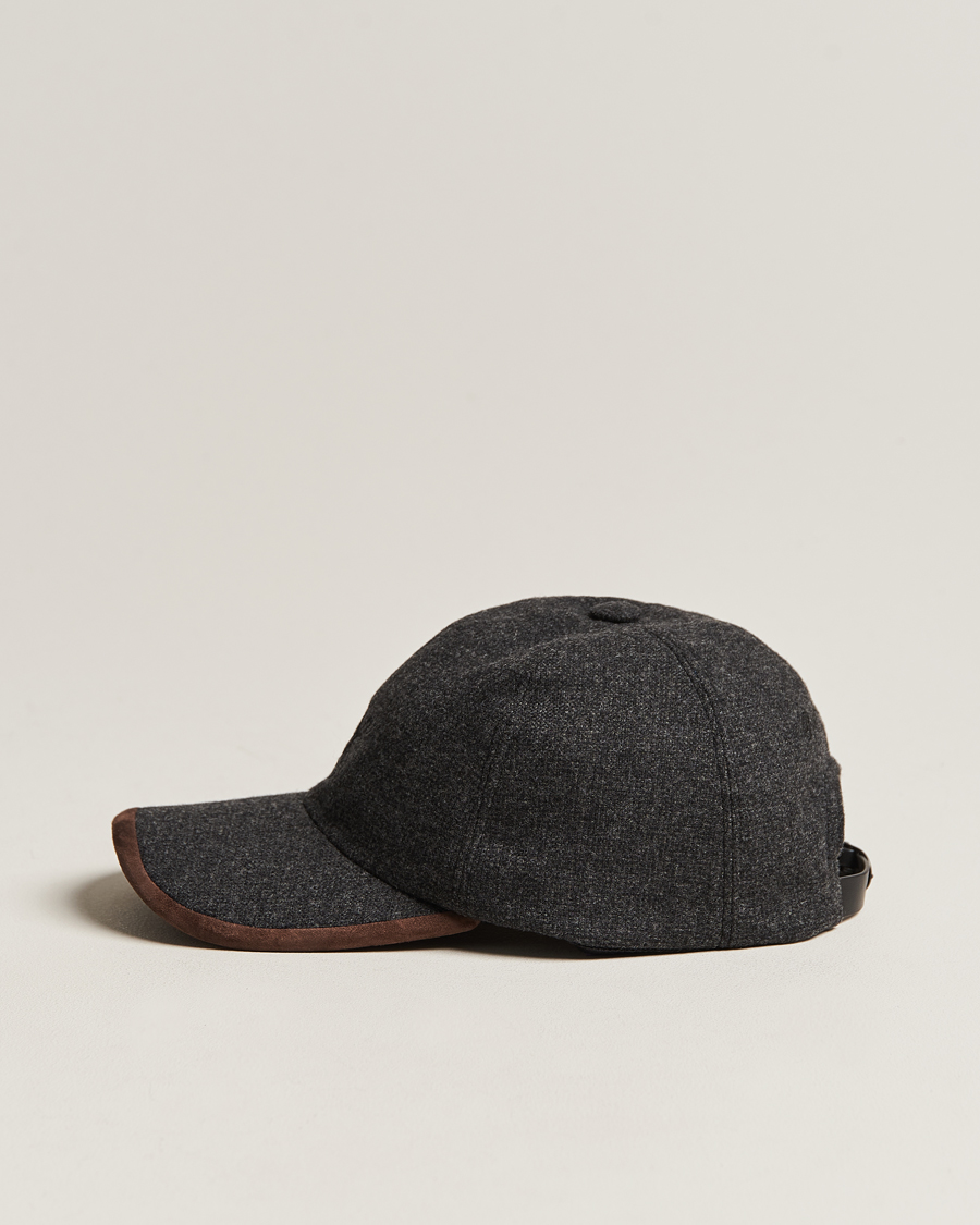 Homme | Ralph Lauren Purple Label Herringbone Wool Baseball Cap Charcoal | Ralph Lauren Purple Label | Herringbone Wool Baseball Cap Charcoal