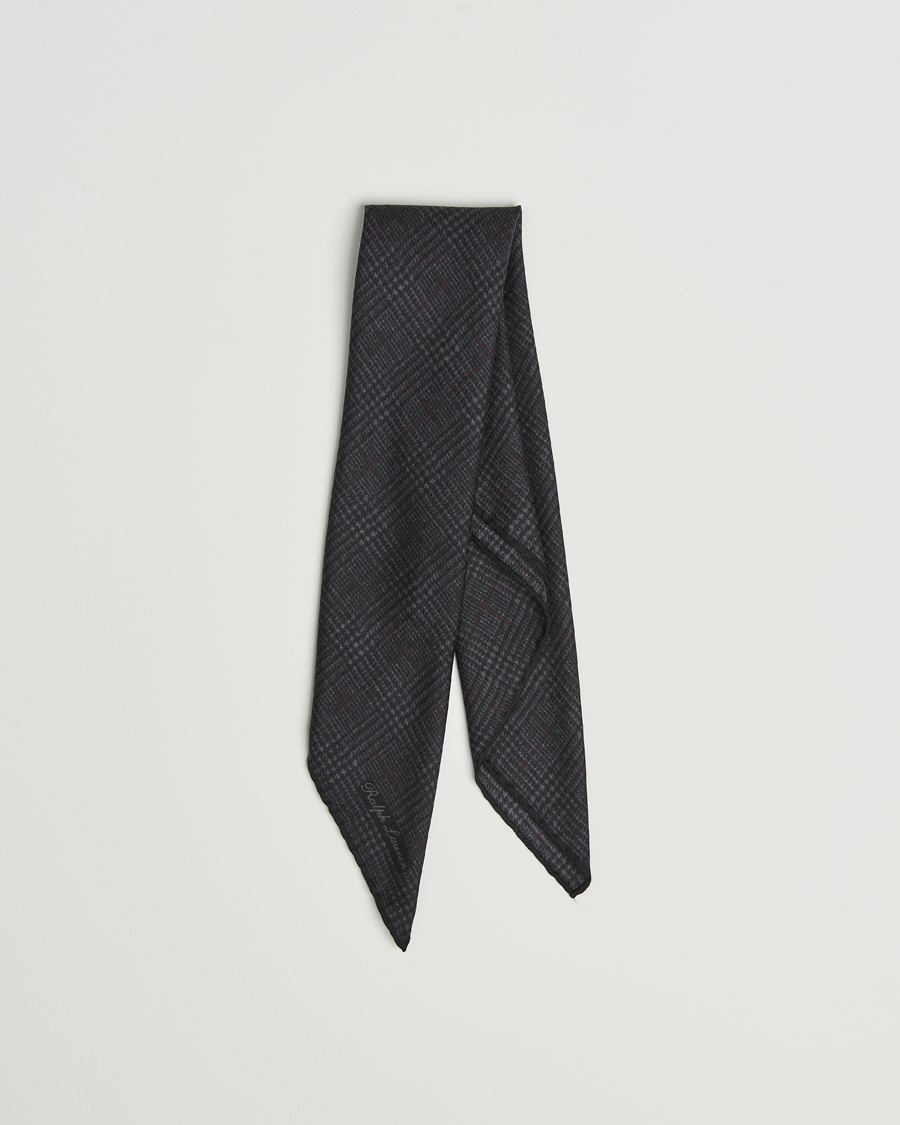 Homme | Ralph Lauren Purple Label Glencheck Wool Scarf Charcoal | Ralph Lauren Purple Label | Glencheck Wool Scarf Charcoal