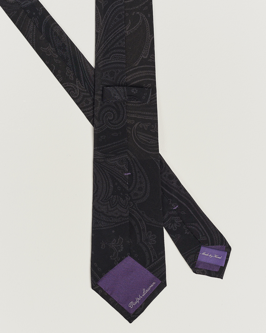 Homme | Ralph Lauren Purple Label Tonal Paisley Tie Charcoal | Ralph Lauren Purple Label | Tonal Paisley Tie Charcoal