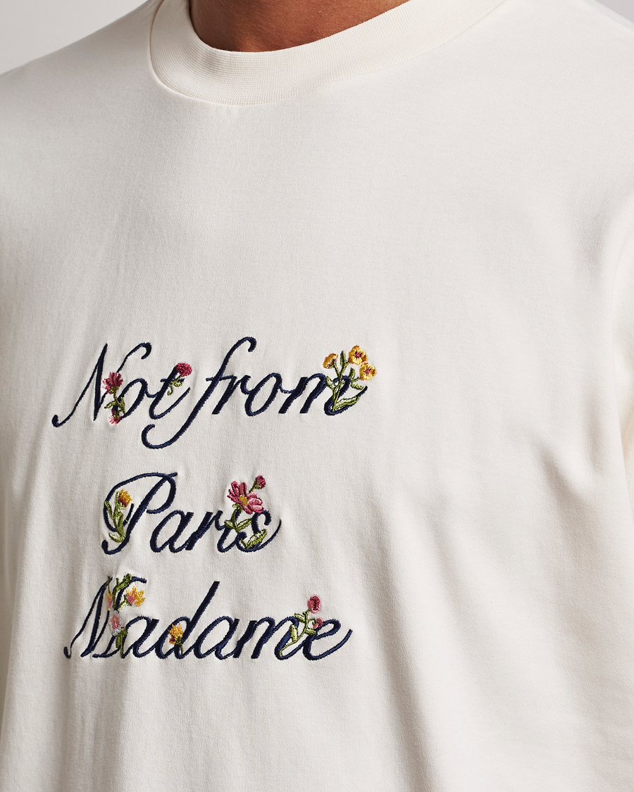 Homme | T-shirts | Drôle de Monsieur | Flower Slogan T-Shirt Cream