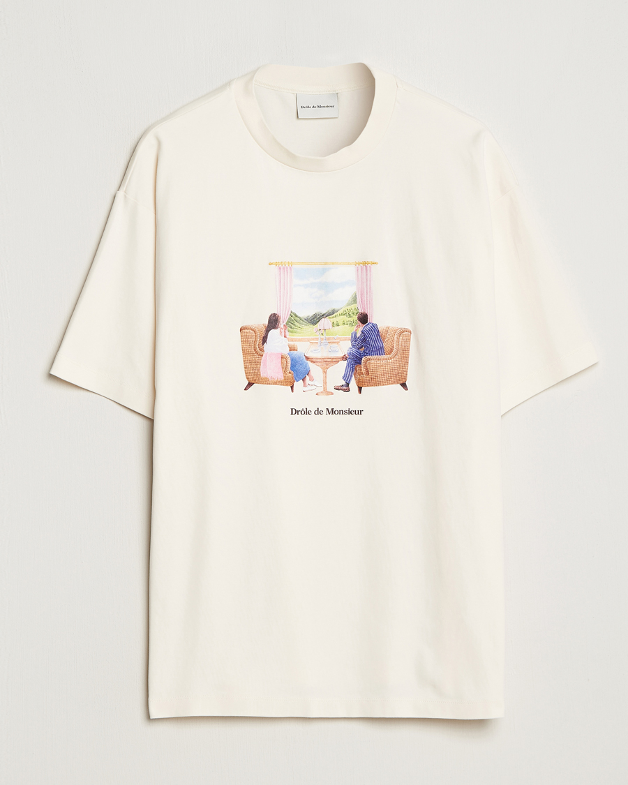 Homme | T-shirts | Drôle de Monsieur | Voyage T-Shirt Cream