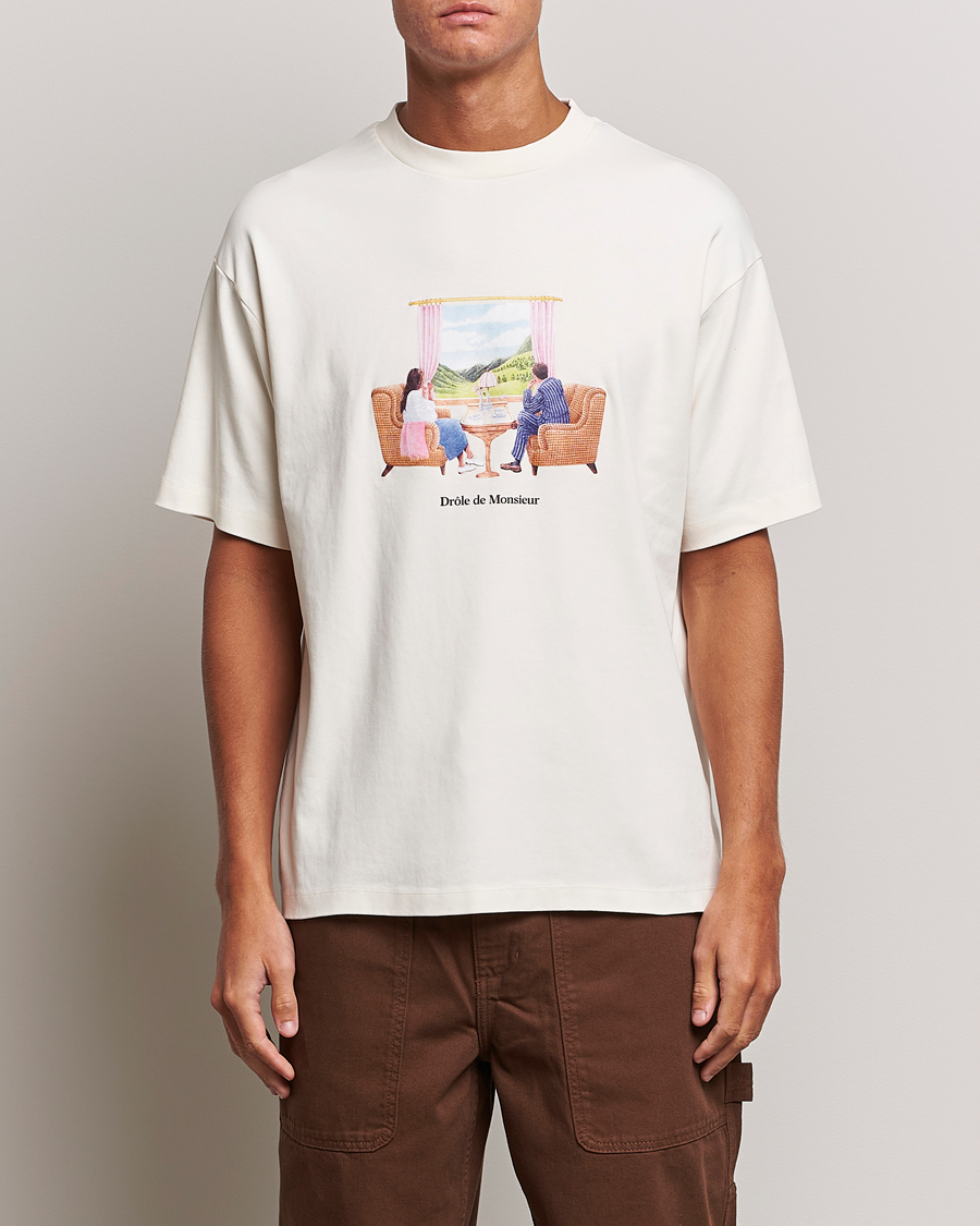 Homme | T-shirts | Drôle de Monsieur | Voyage T-Shirt Cream