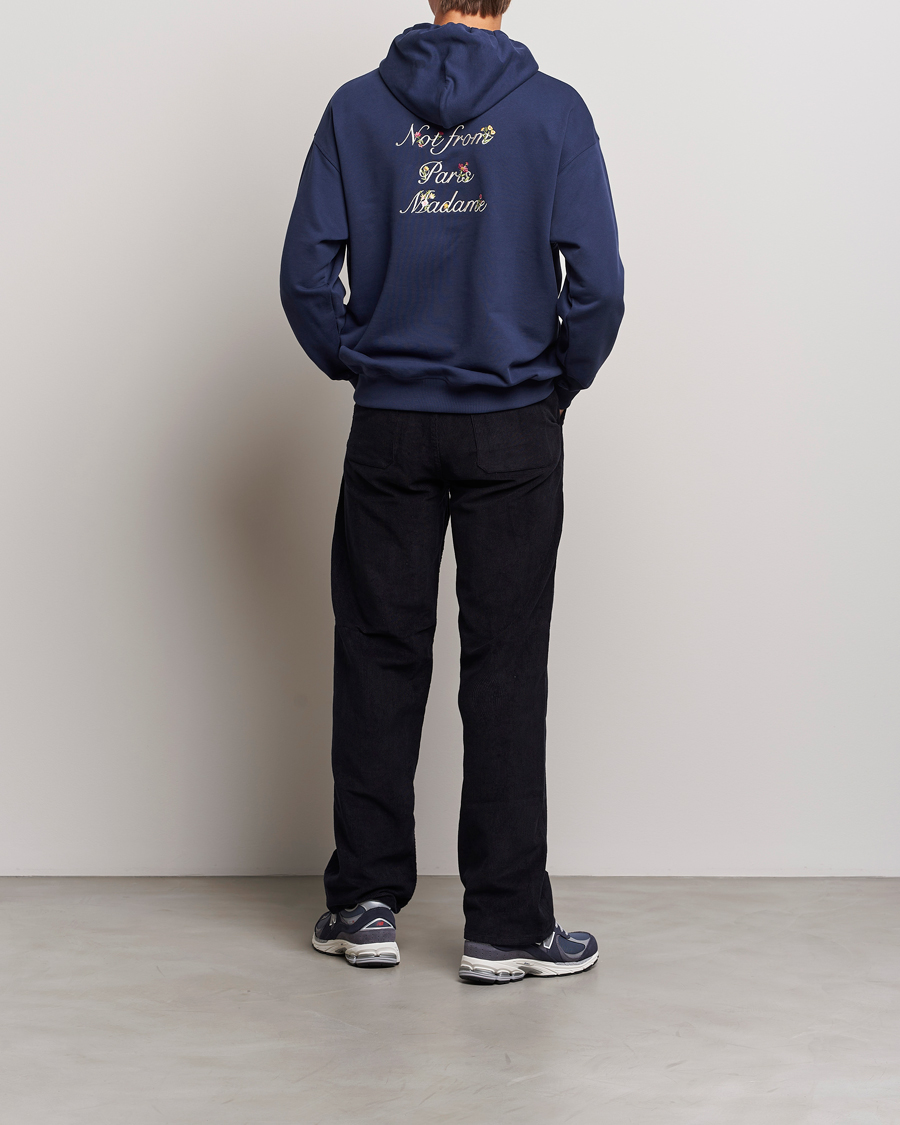 Homme | Pulls Et Tricots | Drôle de Monsieur | Flower Slogan Hoodie Navy