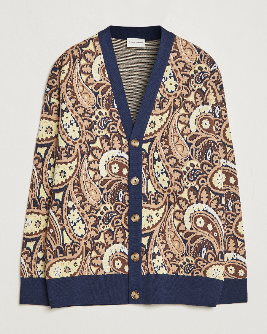 Homme | Pulls Et Tricots | Drôle de Monsieur | Le Cardigan Paisley Navy