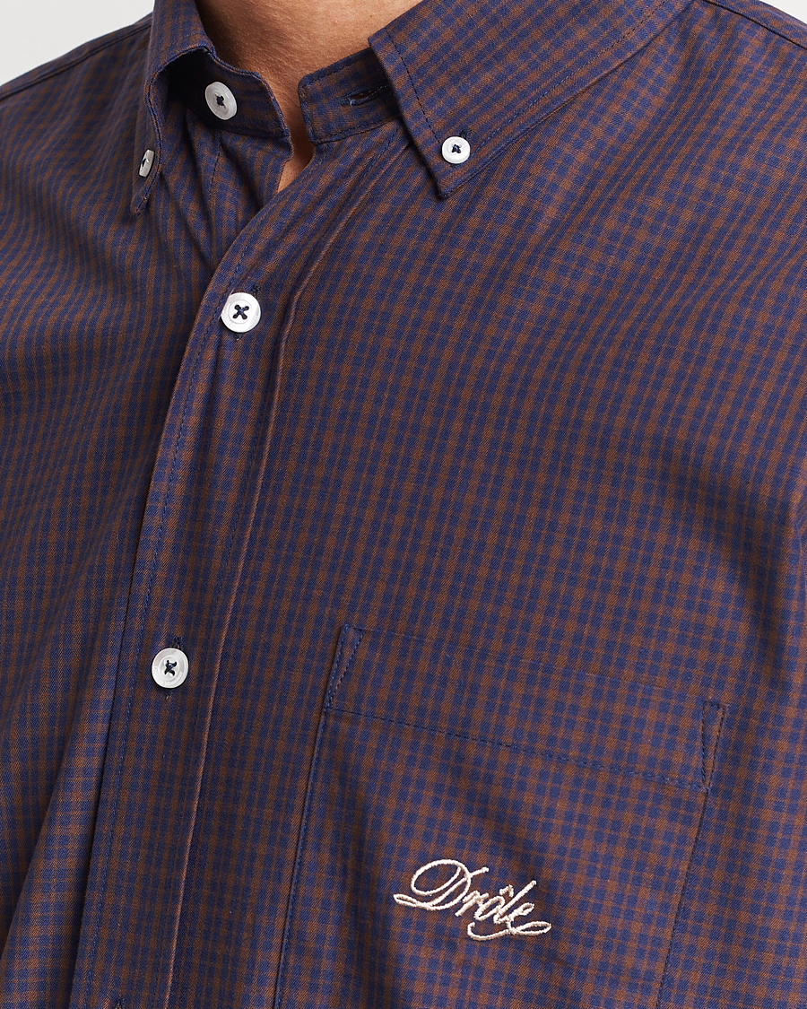 Homme | Chemises | Drôle de Monsieur | Signature Check Shirt Dark Brown