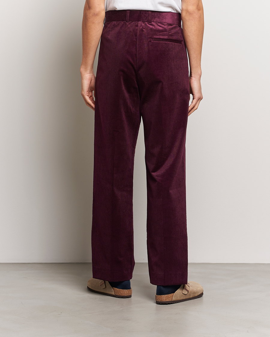 Homme | Pantalons | Drôle de Monsieur | Pleated Corduroy Trousers Wine