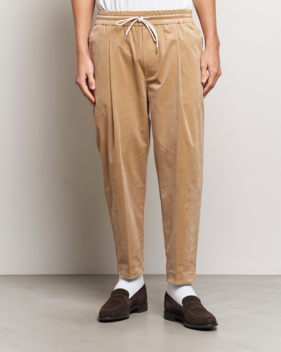 Homme | Pantalons | Drôle de Monsieur | Drawstring Corduroy Troursers Beige