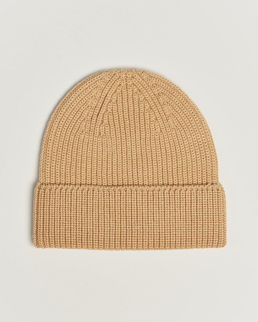 Homme | Drôle de Monsieur Rib Wool Beanie Beige | Drôle de Monsieur | Rib Wool Beanie Beige