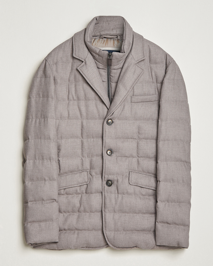 Homme | Manteaux Et Vestes | Herno | Flannel Down Blazer Beige