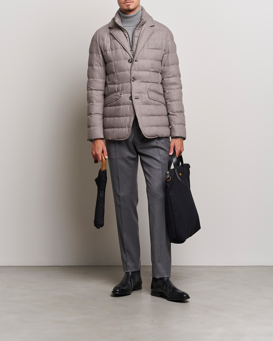 Homme | Manteaux Et Vestes | Herno | Flannel Down Blazer Beige