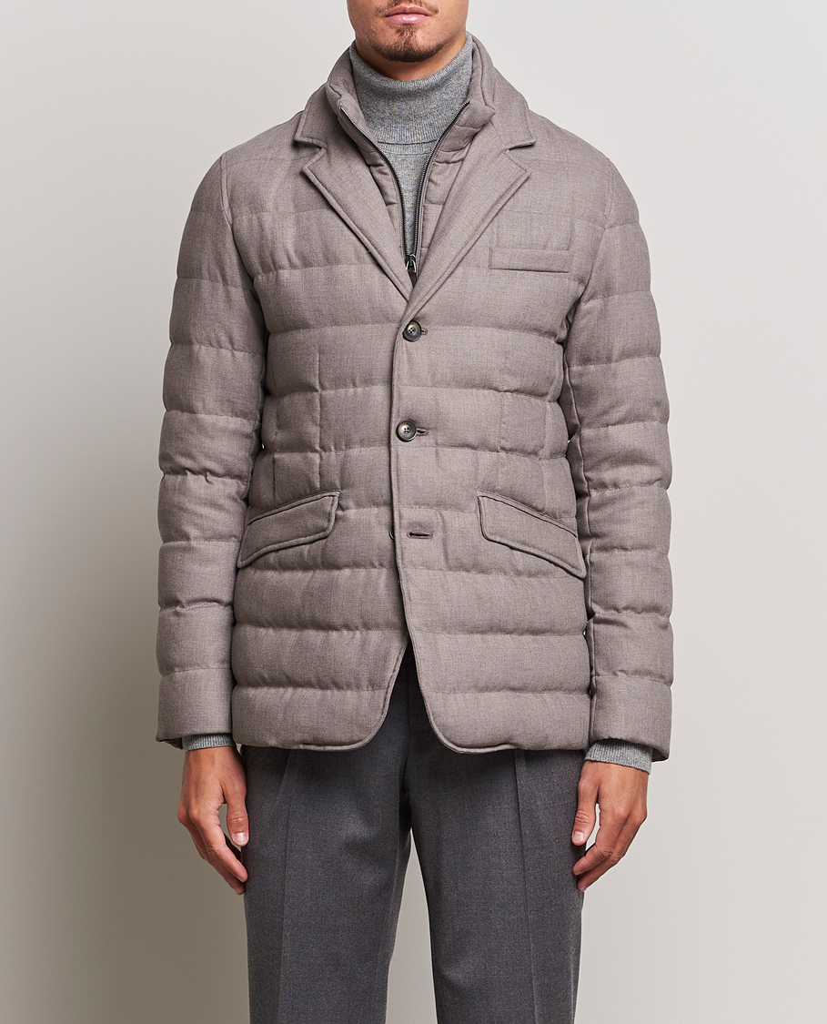 Homme | Manteaux Et Vestes | Herno | Flannel Down Blazer Beige